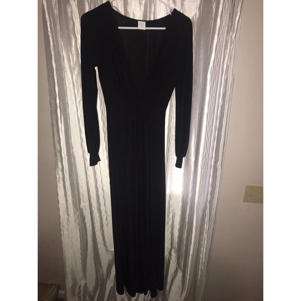 Gorgeous long black front slit dress